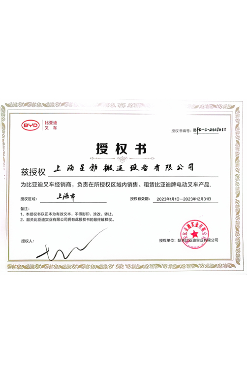 仪征市BYD2023授权书